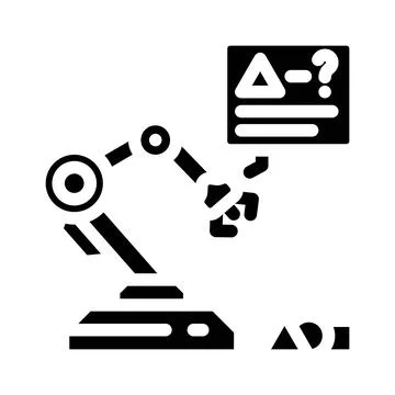 Reinforcement machine learning glyph icon vector illustration Illustrazione stock