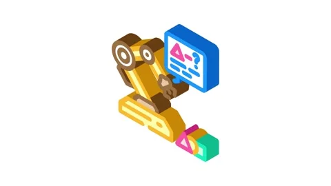 Reinforcement machine learning isometric icon animation Stock Footage 327280791
