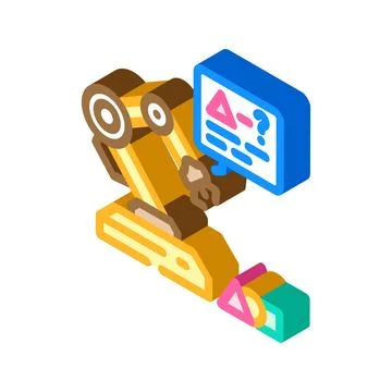 Reinforcement machine learning isometric icon vector illustration イラスト素材
