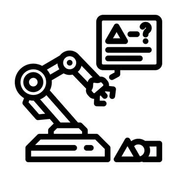 Reinforcement machine learning line icon vector illustration Illustrazione stock