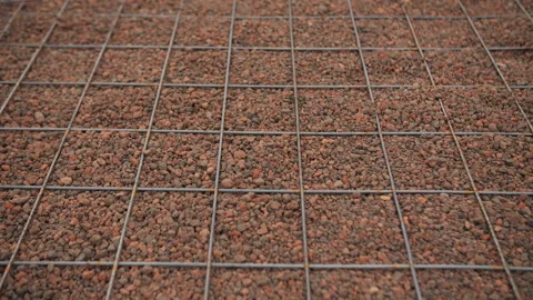 Reinforcement Mesh with Expanded Clay for Construction Stock Footage 303783977