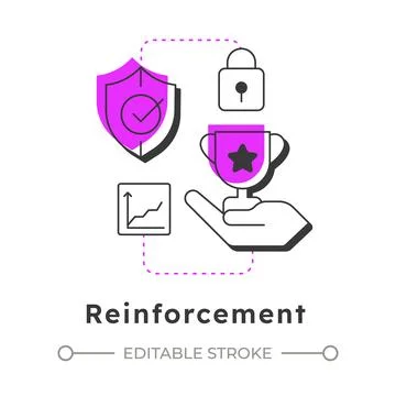 Reinforcement modern linear concept icon Stock Illustration