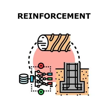 Reinforcement vector concept for strengthening artificial intelligence Stock Illustration