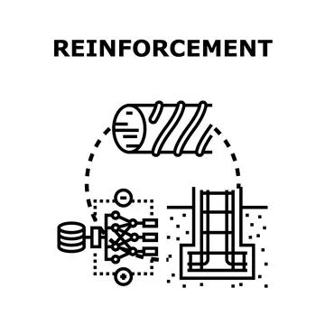 Reinforcement vector concept for strengthening artificial intelligence Stock Illustration