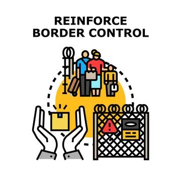 Reinforcing border control and migration management Ilustração Stock