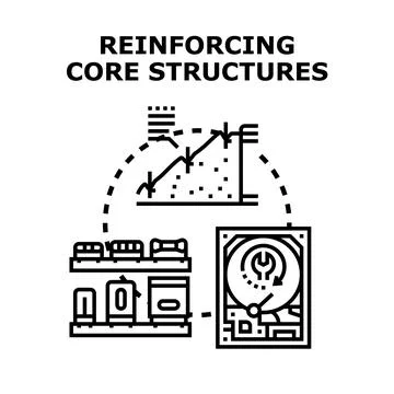 Reinforcing core structures concept vector illustration Stock Illustration