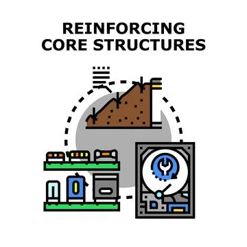Reinforcing core structures concept vector illustration Stock Illustration