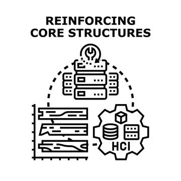 Reinforcing core structures concept vector icon illustration イラスト素材