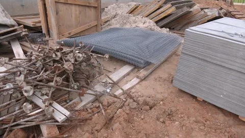 Reinforcing frame of the base plate. Stock Footage 316517649