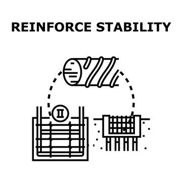 Reinforcing stability concept for building construction foundation Stock Illustration
