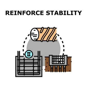 Reinforcing stability concept for building construction foundation Stock Illustration