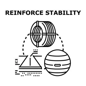 Reinforcing stability concept for construction and wellness Stock Illustration