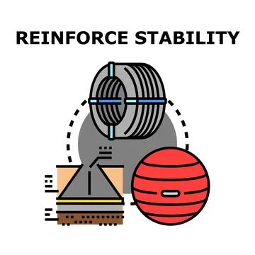 Reinforcing stability concept for construction and wellness Stock Illustration