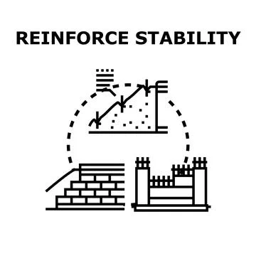 Reinforcing stability construction engineering concept illustration Stock Illustration
