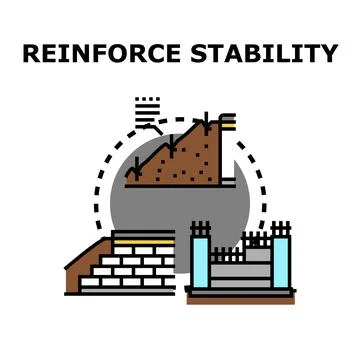 Reinforcing stability construction engineering concept illustration Stock Illustration