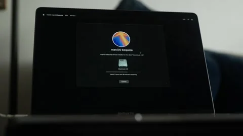 Reinstall from macOS Recovery on MacBook Pro 6K Stock Footage 305357908