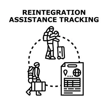 Reintegration assistance tracking for returning individuals Stock Illustration