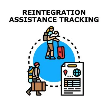 Reintegration assistance tracking for returning individuals Stock Illustration