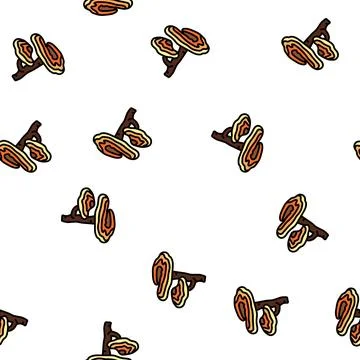 Reishi mushroom vector seamless pattern Illustrazione stock