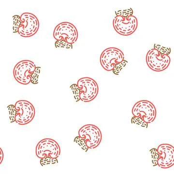 Reishi mushroom vector seamless pattern Illustrazione stock