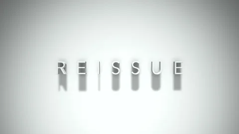 Reissue 3D title animation with shadows on a white background Video stock 297515230