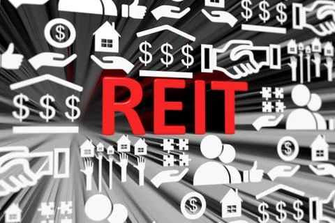 REIT concept blurred background 3d render illustration Stock Photos