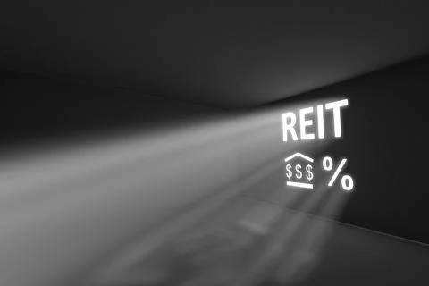 REIT rays volume light concept 3d illustration Stock Illustration