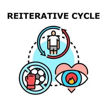Reiterative cycle concept vector illustrating continuous process Stock Illustration