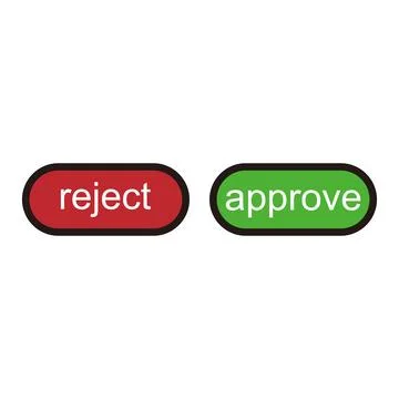 Reject and Approve button on white background. resource graphic Stock Illustration