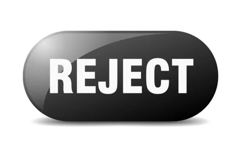 Reject button. reject sign. key. push button. Stock Illustration
