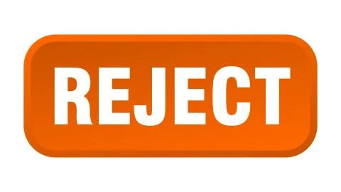 Reject button. reject square 3d push button Stock Illustration
