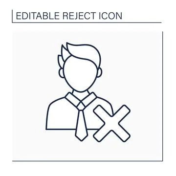 Reject candidate line icon Stock Illustration