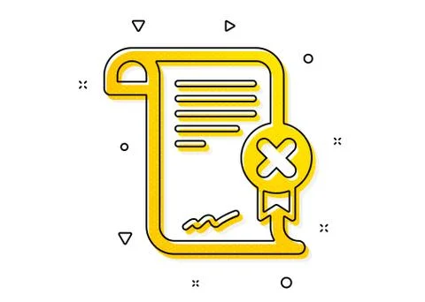 Reject certificate icon. Decline document sign. Vector Stock Illustration