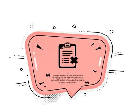 Reject checklist icon. Decline document sign. Vector 스톡 일러스트
