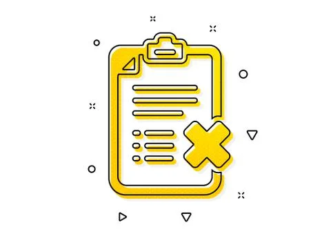 Reject checklist icon. Decline document sign. Vector 스톡 일러스트