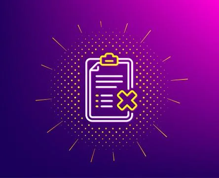 Reject checklist line icon. Decline document sign. Vector イラスト素材