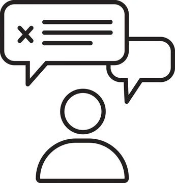 Reject comment icon Stock Illustration
