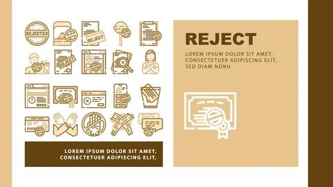 Reject deny document cancel landing header vector イラスト素材