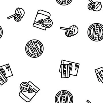 Reject deny document cancel vector seamless pattern イラスト素材