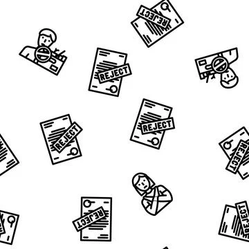 Reject deny document cancel vector seamless pattern 스톡 일러스트