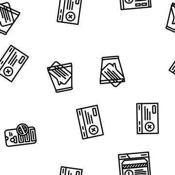 Reject deny document cancel vector seamless pattern イラスト素材