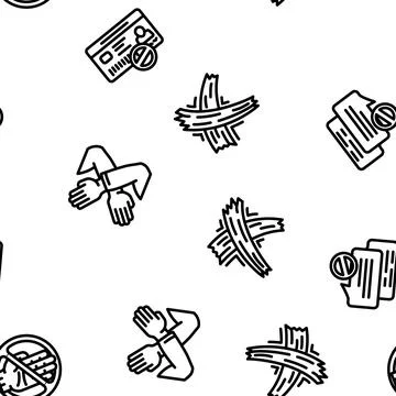 Reject deny document cancel vector seamless pattern 库存插图