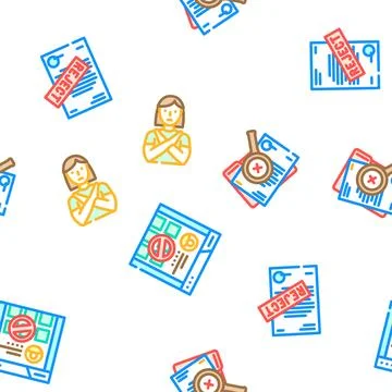 Reject deny document cancel vector seamless pattern 库存插图
