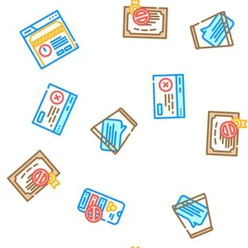 Reject deny document cancel vector seamless pattern イラスト素材
