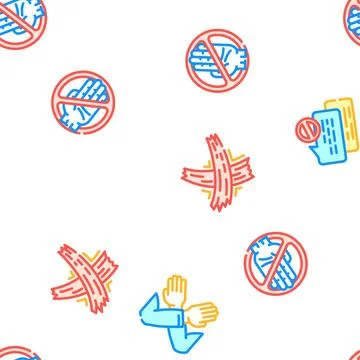 Reject deny document cancel vector seamless pattern 스톡 일러스트