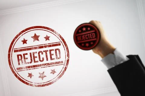 Reject a document with a red stamp Stock Illustration