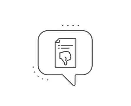 Reject file line icon. Decline document sign. Vector 库存插图