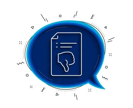 Reject file line icon. Decline document sign. Vector 스톡 일러스트