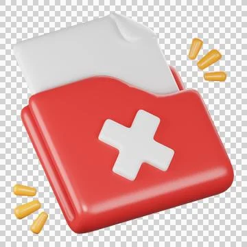 Reject folder 3d icon illustration Stock Illustration
