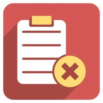 Reject Form Flat Rounded Square Icon with Long Shadow Stock Illustration